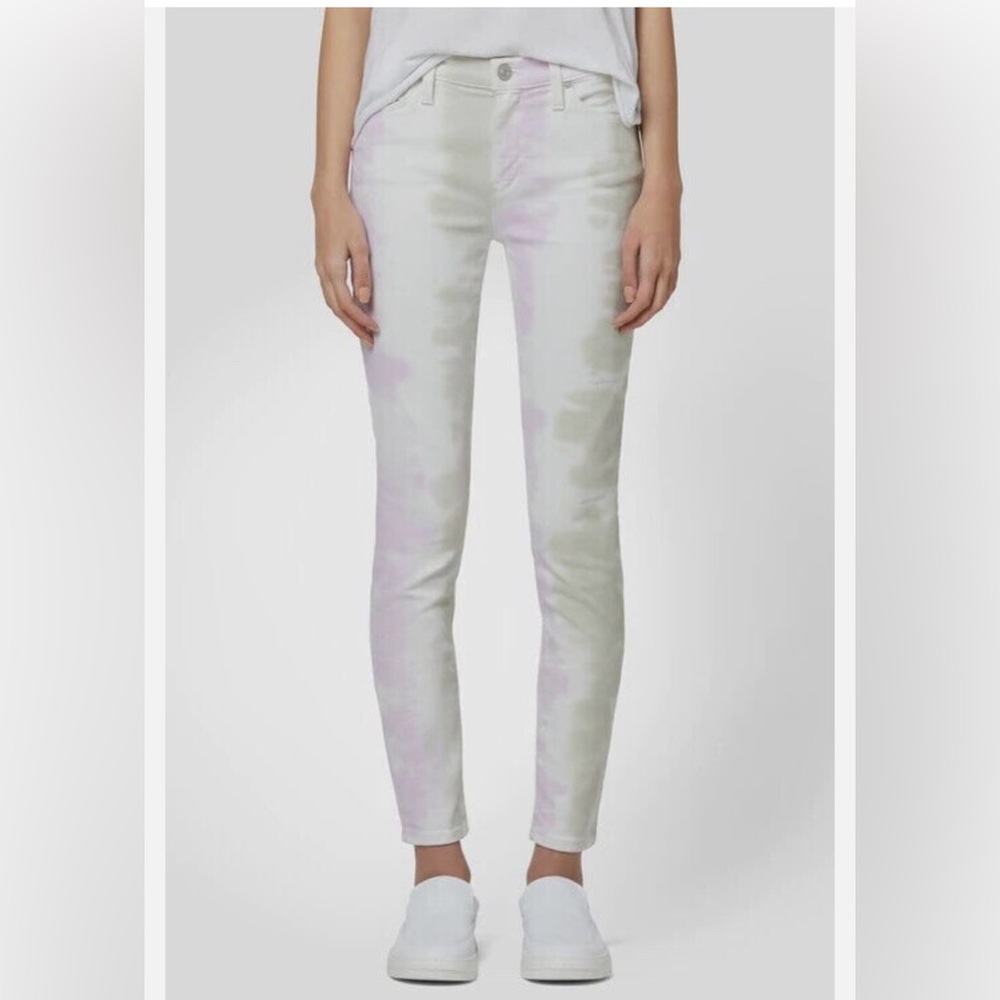 Hudson Jeans Women's Ankle Tie-Dye Skinny Pants in Lavender & Pale Green